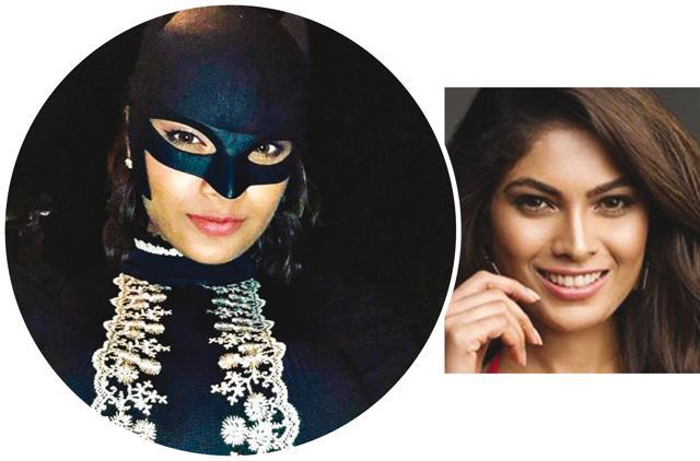 Lopa wore black costume and black mask as batwoman Lopa wore black costume and black mask as batwoman