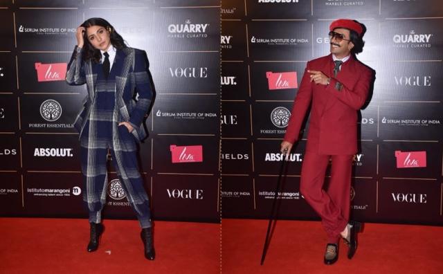 Anushka Sharma and Ranveer Singh at Vogue Women of the Year awards. (Varinder Chawla)