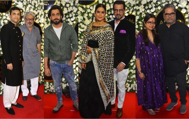 Sanjay Leela Bhansali, Sunny Singh, Ronit Roy with wife, Vishal Bhardwaj with wife and singer Rekha Bhardwaj at Anand Pandit’s Diwali bash. (Varinder Chawla)