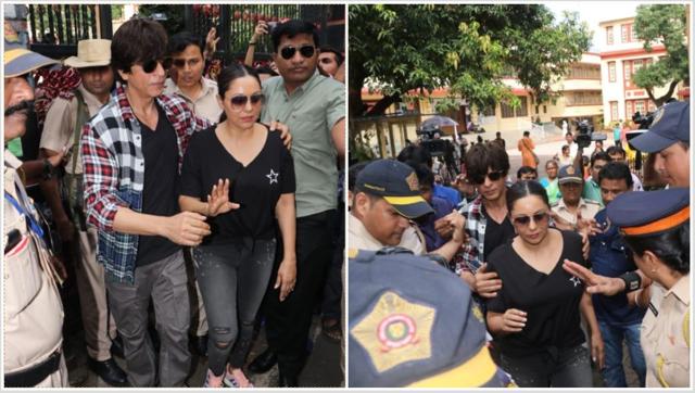 Shah Rukh Khan and Gauri Khan after casting their votes.