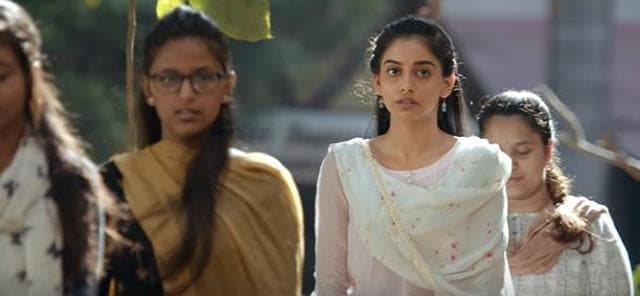 Banita Sandhu in a still from Adithya Varma trailer. Banita Sandhu in a still from Adithya Varma trailer.