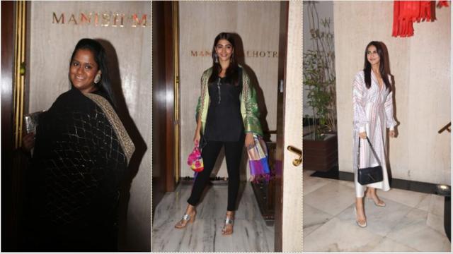 Arpita Khan Sharma, Pooja Hegde and Vaani Kapoor at the party.