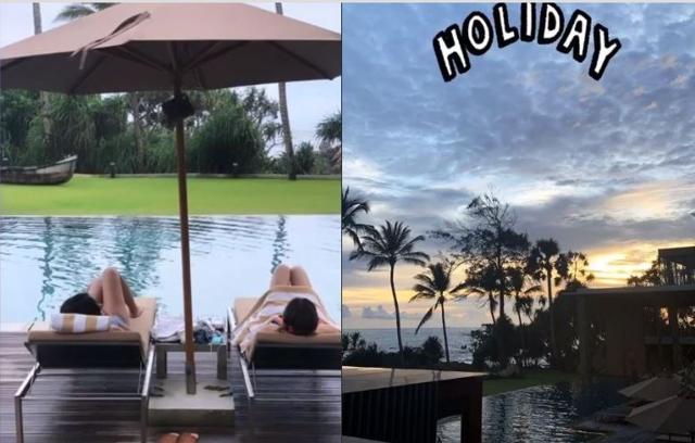 Sara Ali Khan relaxing by the poolside.