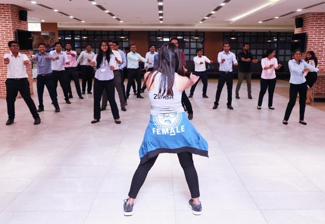 Zumba sessions help students ease into their internships at companies like Samsung India. Zumba sessions help students ease into their internships at companies like Samsung India.
