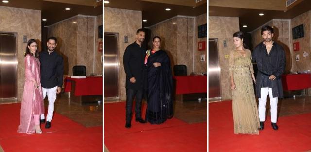 Soha Ali Khan with Kumal Kemmu, Neha Dhupia and Angad Bedi and Debina Bonerjee and Gurmeet Chaudhary joined the party. (Varinder Chawla) Soha Ali Khan with Kumal Kemmu, Neha Dhupia and Angad Bedi and Debina Bonerjee and Gurmeet Chaudhary joined the party. (Varinder Chawla)