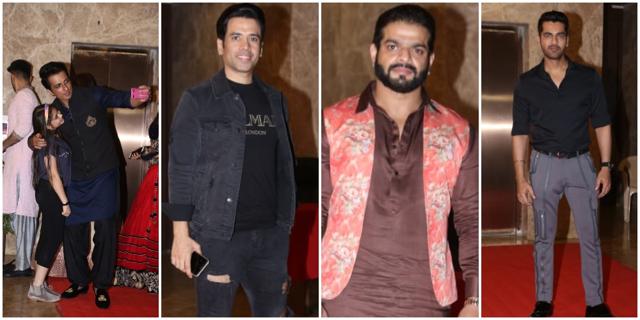 Sonu Sood, Tusshar Kapoor, Karen Patel and Arjun Bajwa at the bash. (Varinder Chawla) Sonu Sood, Tusshar Kapoor, Karen Patel and Arjun Bajwa at the bash. (Varinder Chawla)