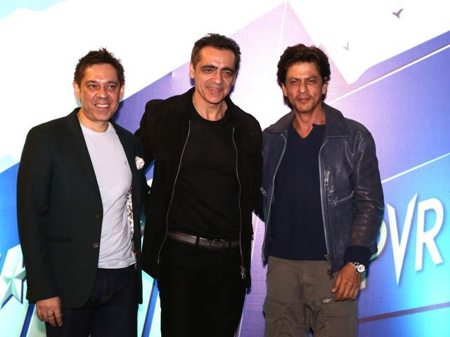 Shah Rukh Khan was in Delhi on Oct 24, 2019. Also seen PVR Ltd chairman and managing director Ajay Bijli and joint managing director Sanjeev Bijli. (IANS) Shah Rukh Khan was in Delhi on Oct 24, 2019. Also seen PVR Ltd chairman and managing director Ajay Bijli and joint managing director Sanjeev Bijli. (IANS)