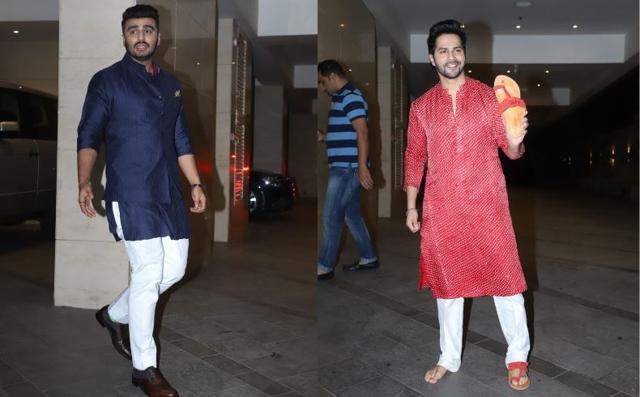 Arjun Kapoor and Varun Dhawan at Jackky Bhagnani’s Diwali bash. (Varinder Chawla)