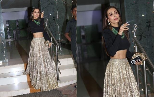Malaika Arora at Mallika Bhat’s Diwali bash. (Varinder Chawla)