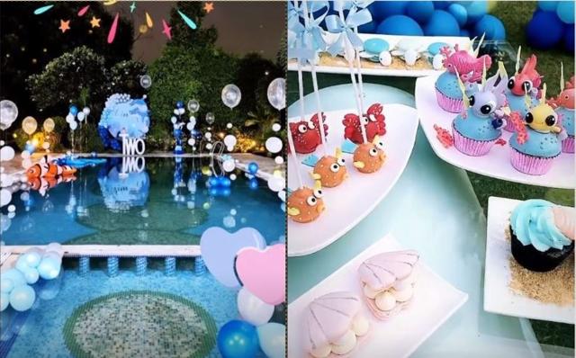 The setup for Arin’s second birthday party.