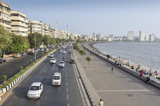 Marine Drive may be submerged if emissions are not kept in check. According to the study, green zones such as the Sanjay Gandhi National Park, Aarey Colony in Goregaon, Powai, Andheri (East), Borivli, Kandivli (East), Mulund (West), Thane (West), and Bhiwandi, are likely to survive sea level rise. Marine Drive may be submerged if emissions are not kept in check. According to the study, green zones such as the Sanjay Gandhi National Park, Aarey Colony in Goregaon, Powai, Andheri (East), Borivli, Kandivli (East), Mulund (West), Thane (West), and Bhiwandi, are likely to survive sea level rise.
