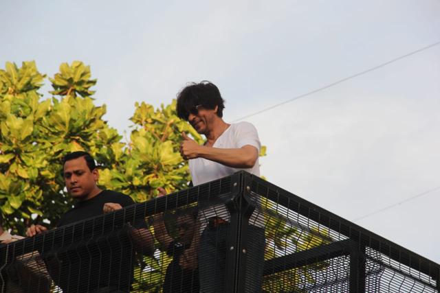 Shah Rukh Khan celebrates his 54th birthday with fans as he greets them outside his Mumbai residence, Mannat. (Varinder Chawla) Shah Rukh Khan celebrates his 54th birthday with fans as he greets them outside his Mumbai residence, Mannat. (Varinder Chawla)