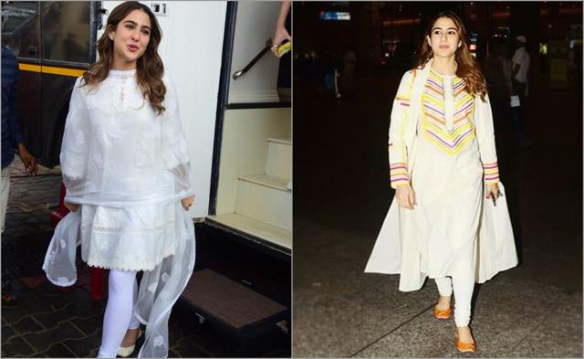 Sara Ali Khan shows how to wear white during the festive season. Sara Ali Khan shows how to wear white during the festive season.