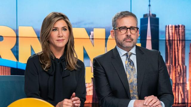 Jennifer Aniston and Steve Carell in a still from Apple TV+’s The Morning Show. Jennifer Aniston and Steve Carell in a still from Apple TV+’s The Morning Show.