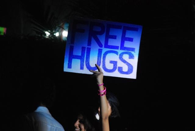 ‘In its early years, girls and boys would have placards that read Free Hugs,’ says Deepti Ronge, an aspiring filmmaker, who attended in 2013. (Deepti Ronghe )