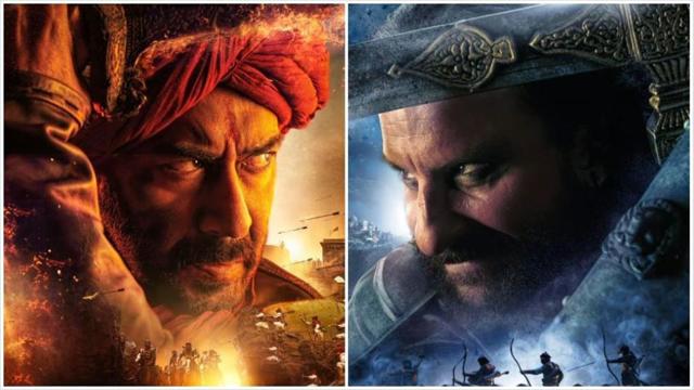 Ajay Devgn and Saif Ali Khan feature on the Tanhaji posters. Ajay Devgn and Saif Ali Khan feature on the Tanhaji posters.