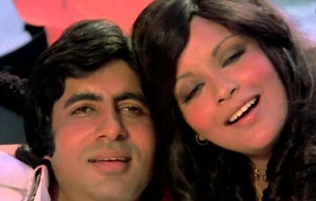 Zeenat Aman and Amitabh Bachchan in The Great Gambler.