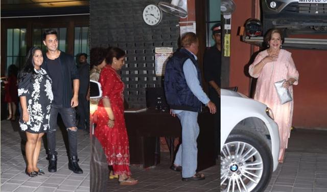 Arpita Khan and Aayush Sharma, Salim Khan and Salma, Helen at the party. (Varinder Chawla)