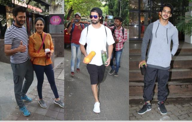 Riteish Deshmukh with Genelia, Shahid Kapoor, Ishaan Khatter spotted in Mumbai. (Varinder Chawla )