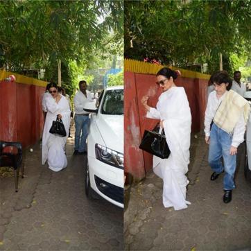 Rekha arrives at the prayer meet. (Varinder Chawla) Rekha arrives at the prayer meet. (Varinder Chawla)