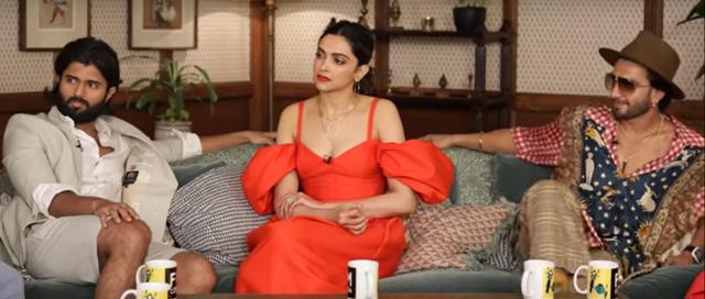 Vijay Deverakonda, Deepika Padukone and Ranveer Singh together. Vijay Deverakonda, Deepika Padukone and Ranveer Singh together.