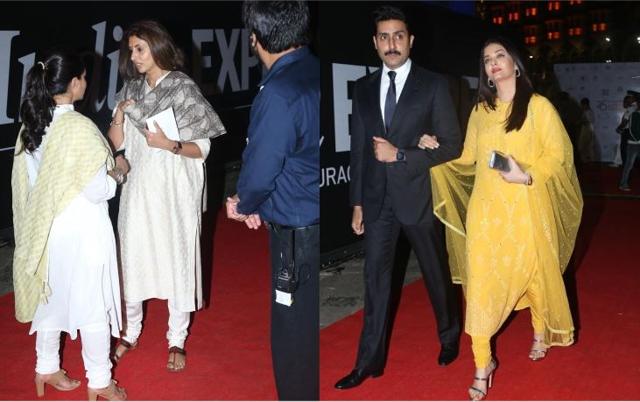 Shweta Bachchan, Abhishek Bachchan and Aishwarya Rai at the event. (Varinder Chawla)