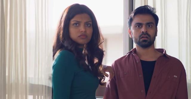 Akanksha Thakur and Jitendra Kumar and in a still from Cheesecake.