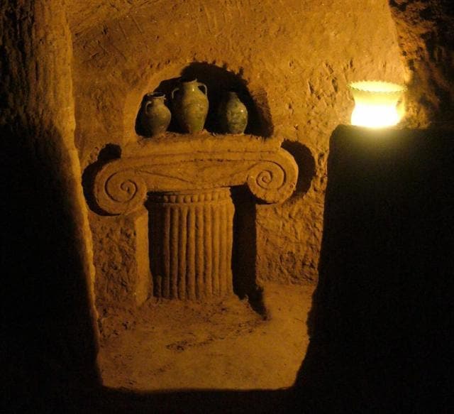 Levon was a builder by training. Using only rudimentary tools like a chisel and hammer , he created a 3,000-sq-ft space, 21 metres deep, and also carved out decorative pillars in the walls. Levon was a builder by training. Using only rudimentary tools like a chisel and hammer , he created a 3,000-sq-ft space, 21 metres deep, and also carved out decorative pillars in the walls.
