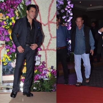 Salman Khan and his father Salim at the reception. (Varinder Chawla) Salman Khan and his father Salim at the reception. (Varinder Chawla)