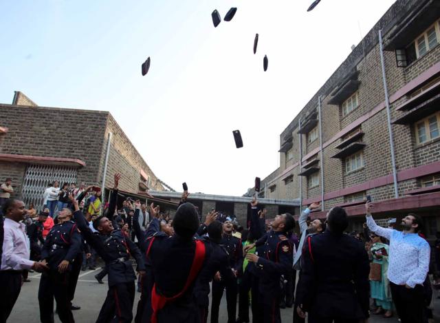 Cadets during the passing our parade of 137th course of National Defence Academy (NDA), on Saturday. (Raut/HT PHOTO) Cadets during the passing our parade of 137th course of National Defence Academy (NDA), on Saturday. (Raut/HT PHOTO)