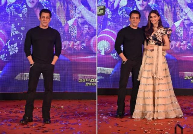 Salman Khan and Saiee Manjrekar at the launch. Salman Khan and Saiee Manjrekar at the launch.