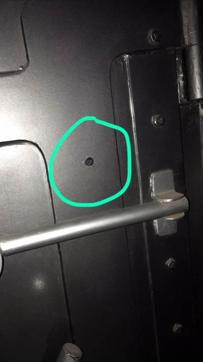 An image released by the police of a bullet mark on the nightclub’s door. (Chandigarh Police) An image released by the police of a bullet mark on the nightclub’s door. (Chandigarh Police)