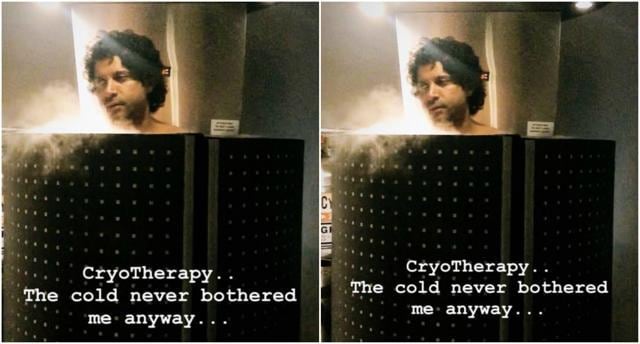 Farhan Akhtar shared a glimpse of his cryotherapy treatment.