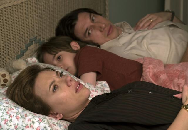 This image released by Netflix shows Scarlett Johansson, left, and Adam Driver in Marriage Story. (AP) This image released by Netflix shows Scarlett Johansson, left, and Adam Driver in Marriage Story. (AP)