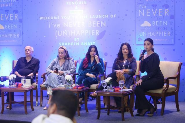 Shaheen Bhatt with his parents Mahesh Bhatt, Soni Razdan and sisters Alia Bhatt and Pooja Bhatt at the launch of her book I've Never Been (un)Happier in Mumbai in December. (IANS) Shaheen Bhatt with his parents Mahesh Bhatt, Soni Razdan and sisters Alia Bhatt and Pooja Bhatt at the launch of her book I've Never Been (un)Happier in Mumbai in December. (IANS)