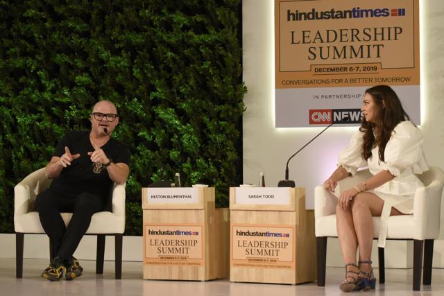 Chef Heston Blumenthal and Sarah Todd, International Celebrity Chef during the Hindustan Times Leadership Summit at Taj Palace, in New Delhi. (Burhaan Kinu/HT PHOTO) Chef Heston Blumenthal and Sarah Todd, International Celebrity Chef during the Hindustan Times Leadership Summit at Taj Palace, in New Delhi. (Burhaan Kinu/HT PHOTO)
