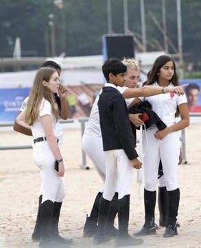 Monique Van Haarst, the Dutch coach, with kids from the ARC. Monique Van Haarst, the Dutch coach, with kids from the ARC.