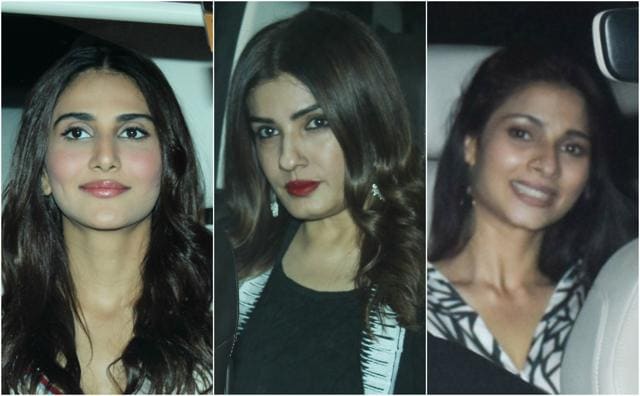 Vaani Kapoor, Raveena Tandon and Tanishaa Mukerji at Adira Chopra’s birthday bash. (Varinder Chawla) Vaani Kapoor, Raveena Tandon and Tanishaa Mukerji at Adira Chopra’s birthday bash. (Varinder Chawla)