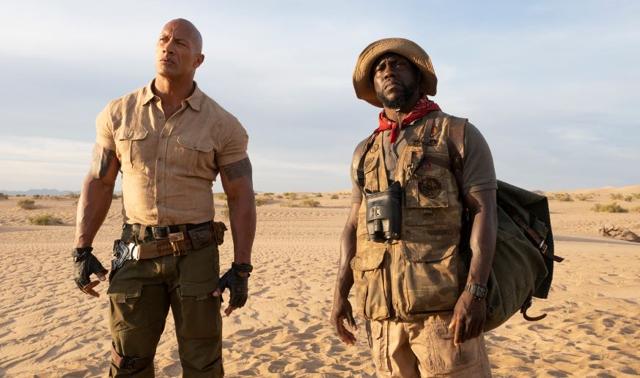 Dwayne Johnson and Kevin Hart in a still from Jumanji: The Next Level.