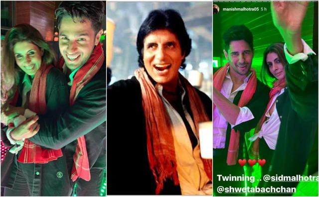 Shweta Bachchan Nanda and Sidharth Malhotra recreated Amitabh Bachchan’s look from Hum. Shweta Bachchan Nanda and Sidharth Malhotra recreated Amitabh Bachchan’s look from Hum.