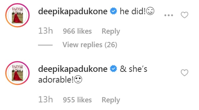 Deepika Padukone finds Kapil Sharma’s daughter “adorable”.