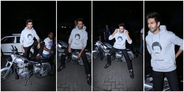 Kartik Aaryan at the party venue. Kartik Aaryan at the party venue.