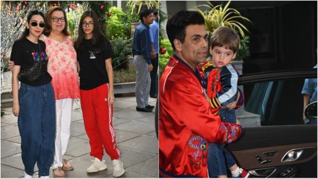 Karisma Kapoor with mother Babita and daughter Samaira; Karan Johar with son Yash.