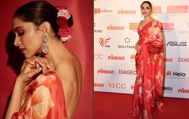 Deepika Padukone walks the red carpet at Lokmat Most Stylish Awards.