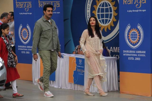 Abhishek Bachchan and Aishwarya Rai arrive at the school for the function. (Varinder Chawla) Abhishek Bachchan and Aishwarya Rai arrive at the school for the function. (Varinder Chawla)