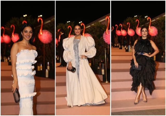 Kiara Advani, Neha Dhupia and Bhumi Pednekar at the show. Kiara Advani, Neha Dhupia and Bhumi Pednekar at the show.
