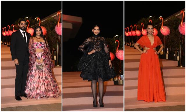 Anila Kapoor’s daughter Rhea, Sonam Kapoor and Swara Bhasker at the show. Anila Kapoor’s daughter Rhea, Sonam Kapoor and Swara Bhasker at the show.