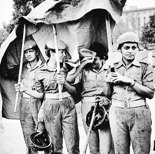 Women police braving rain at Boat Club New Delhi (HT photo from archive) Women police braving rain at Boat Club New Delhi (HT photo from archive)