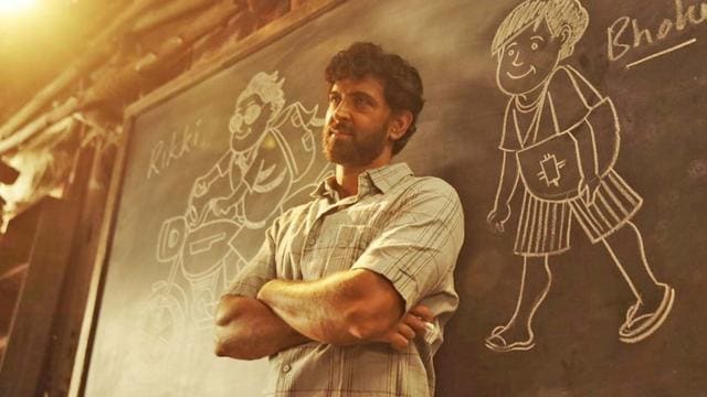 Hrithik Roshan as a mathematician in Super 30. Hrithik Roshan as a mathematician in Super 30.