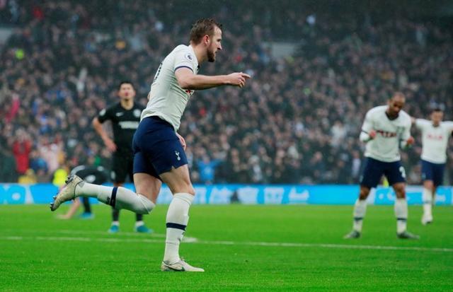 Tottenham Hotspur's Harry Kane celebrates scoring their first goal. (Action Images via Reuters) Tottenham Hotspur's Harry Kane celebrates scoring their first goal. (Action Images via Reuters)